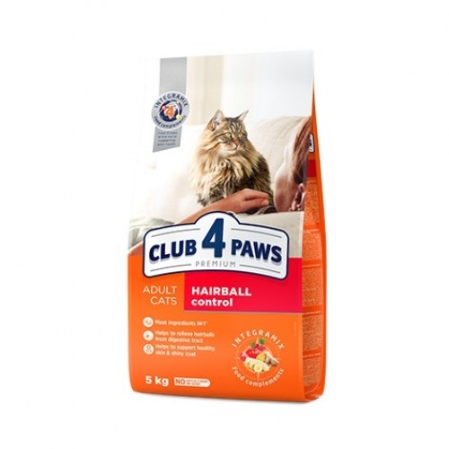 Ração seca para gatos Club 4 Paws Hairball Control, sabor frango.