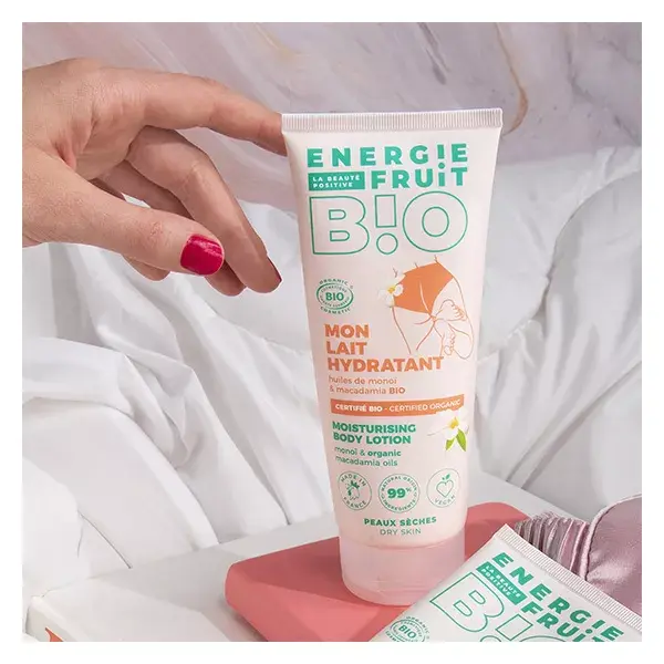 Loção Corporal Energie Fruit para Pele Seca com Óleos Orgânicos de Monoi e Macadâmia 200ml