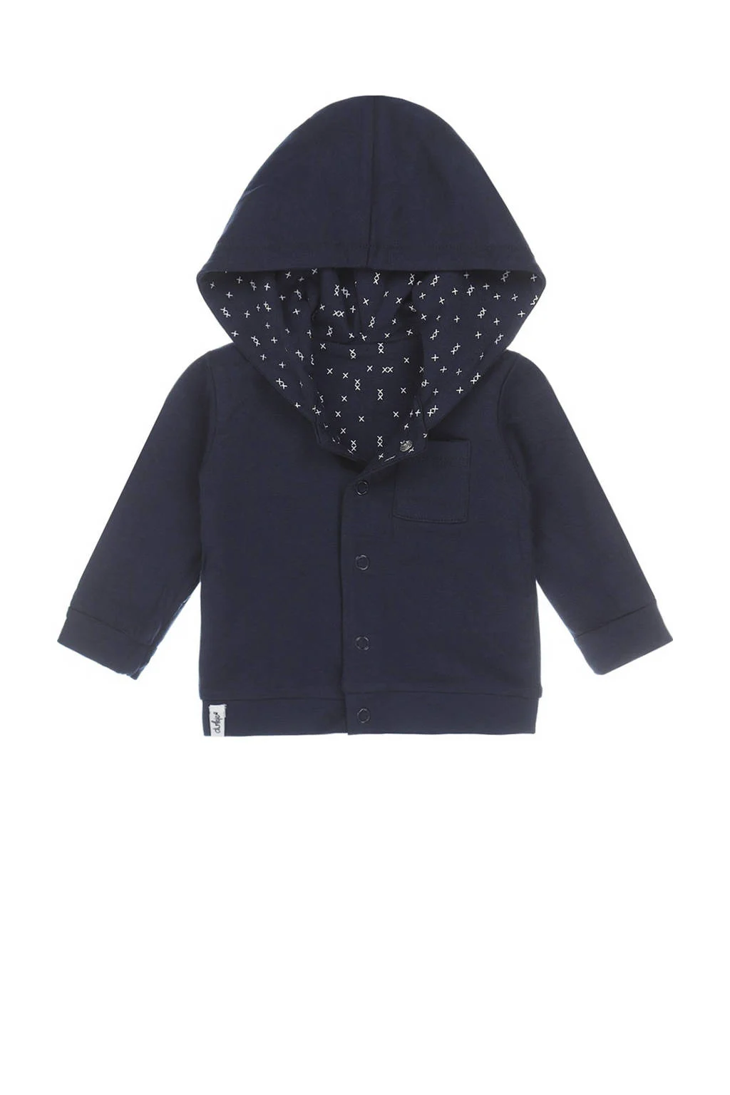 Dirkje baby vest met katoen donkerblauw/wit
