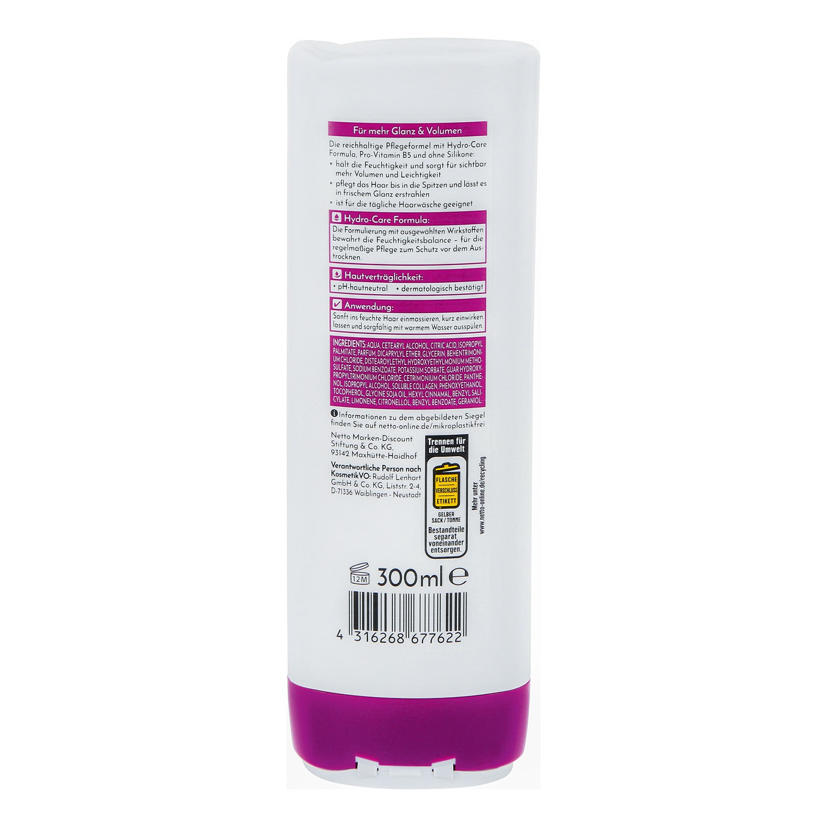 Hairwell Spülung Volumen 300 ml, 8er Pack