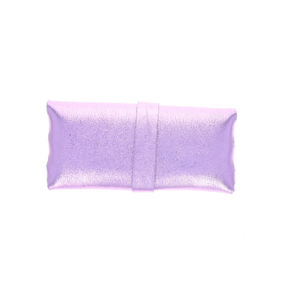 Etui à lunettes cuir irisé rose pâle Maison Suzanne