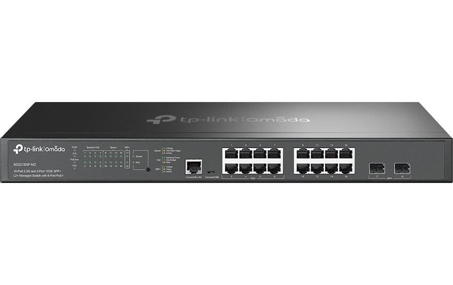 PoE+ Switch L2+ 16 x 2.5G + 10G SG3218XP-M2 18 Port<br>Omada 16-Port 2.5G und 2-Port 10GE SFP+ L2+ Managed Switch mit 8-Port PoE+