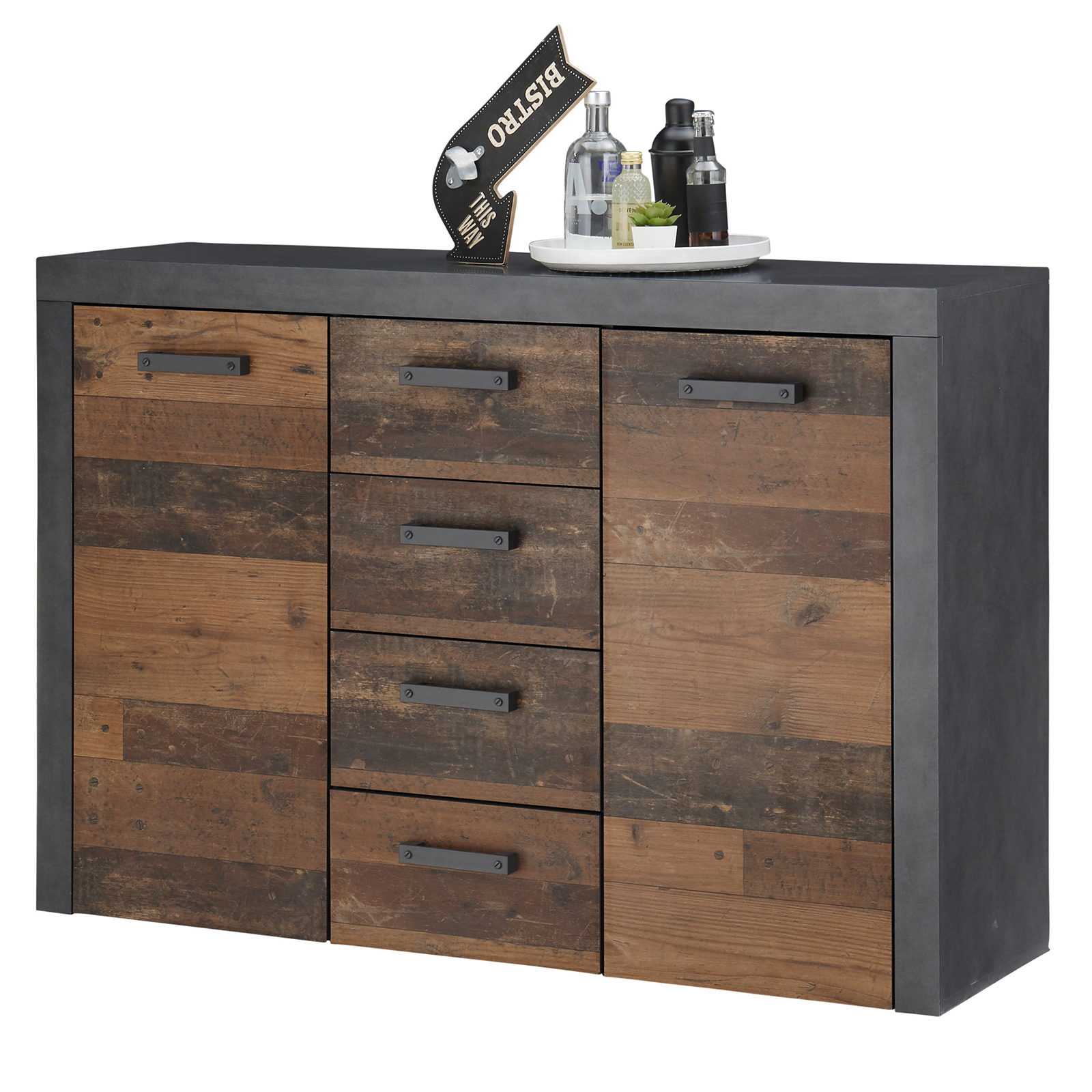 Kommode - Old Wood Vintage - Matera - 2 Türen - 135 cm