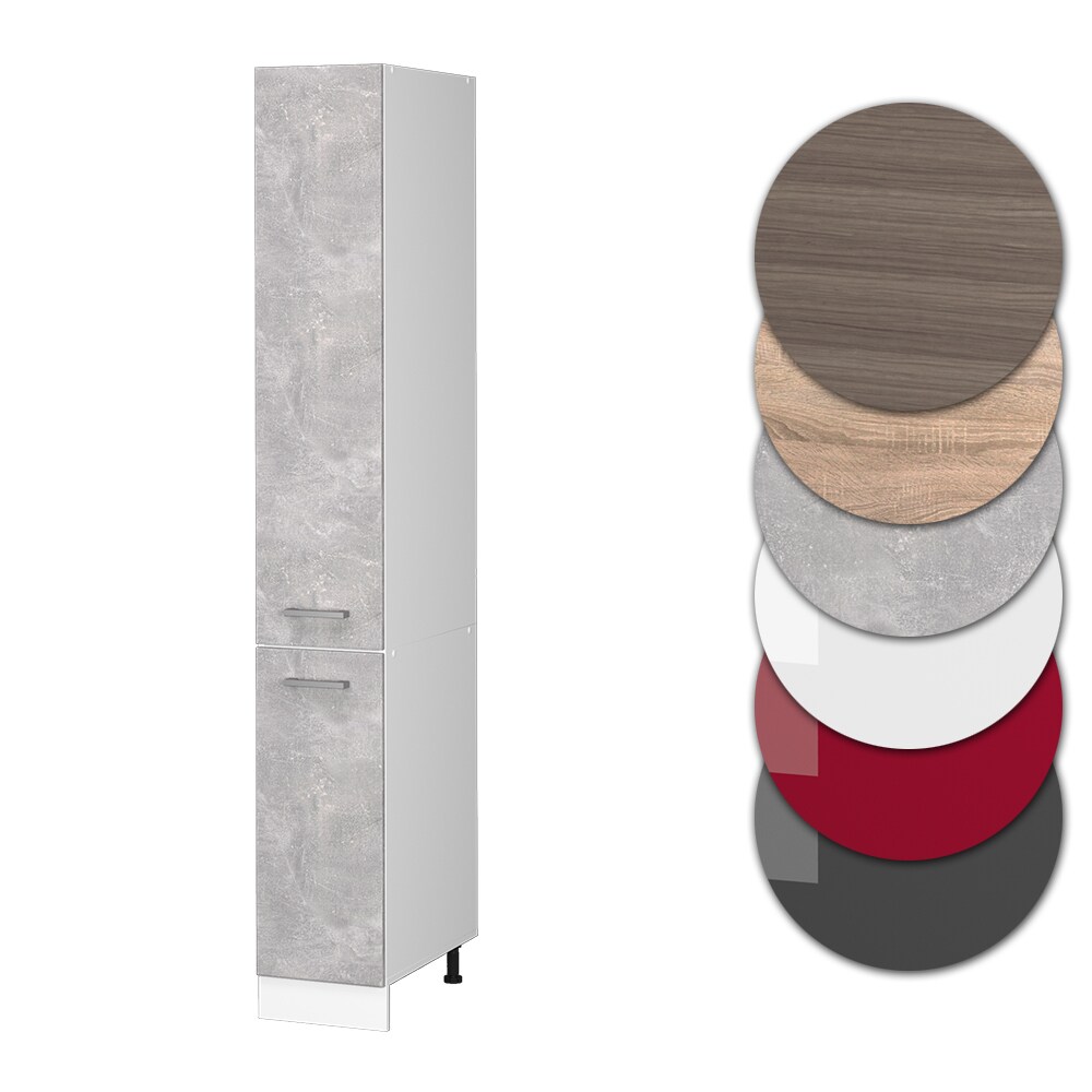 Vicco Apothekerhochschrank Küchenschrank Küchenzeile R-Line 30 cm Weiß Beton