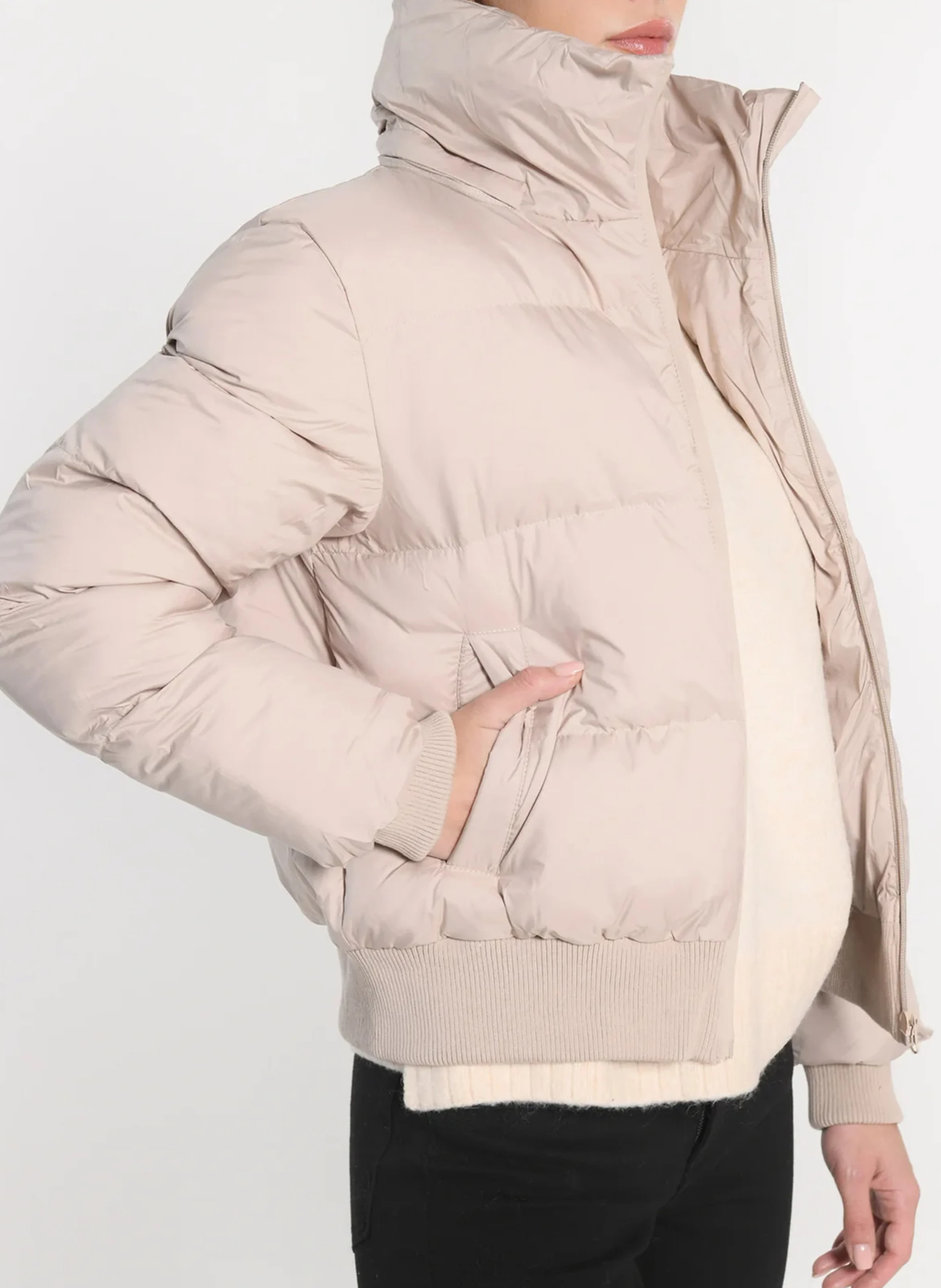 KAREN - Doudoune à col montant | Beige
