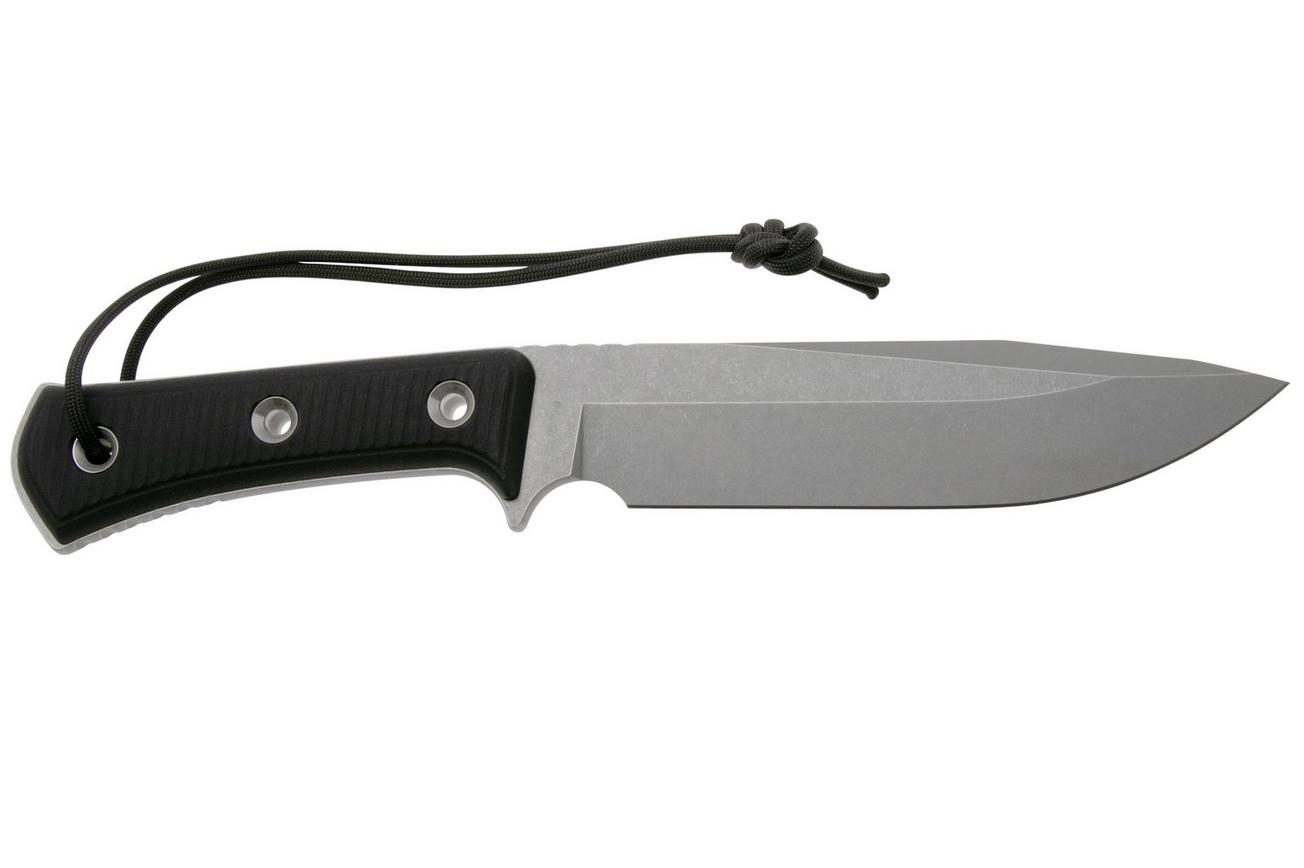 TRC Knives Apocalypse TI-AP-ST-WSD-FIN Elmax Stone Washed, Black Canvas Micarta, survivalmes