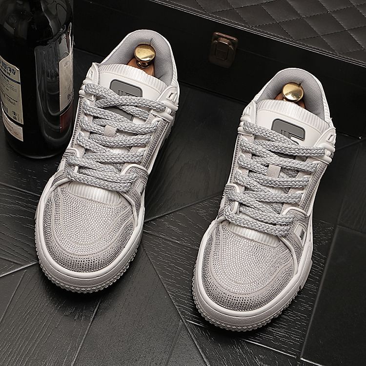 Mr Ozera - Sneakers met vetersluiting en strass