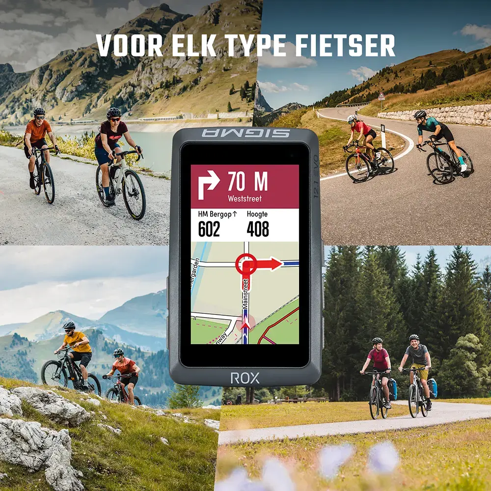 Sigma Sport ROX 12.1 EVO GPS Fietscomputer Bundel Wit