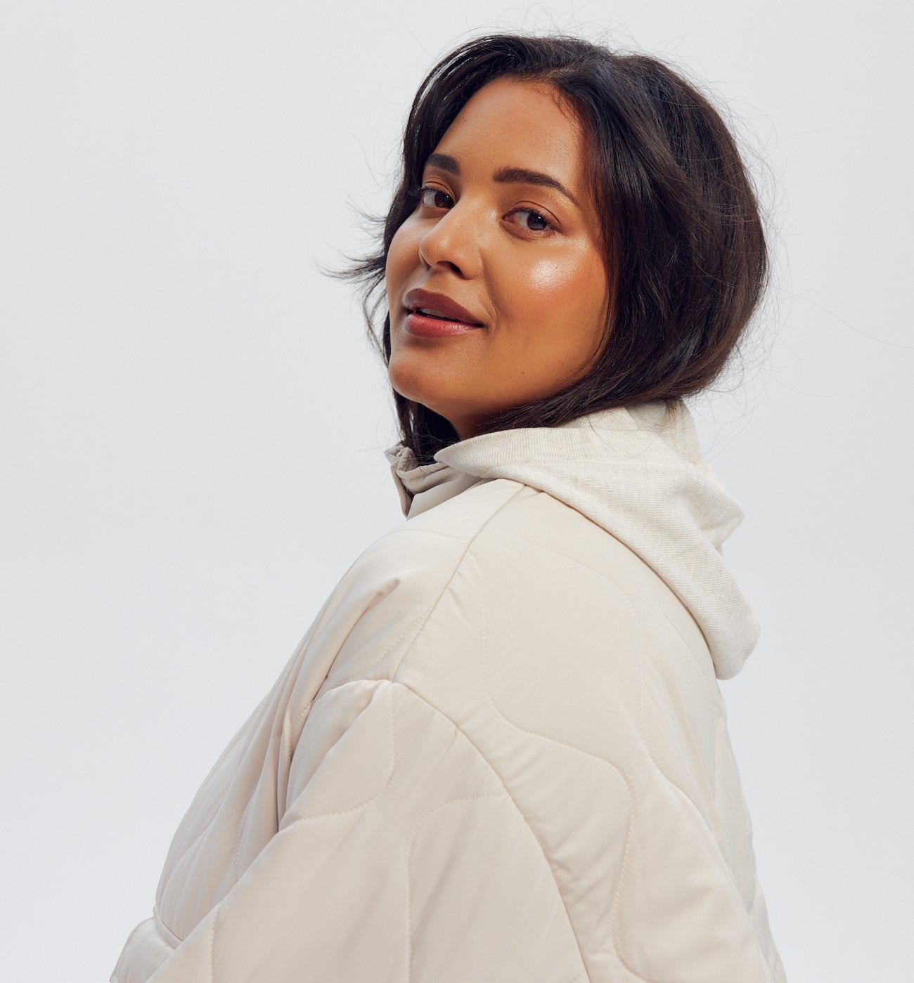 Blouson matelassé oversize - Beige