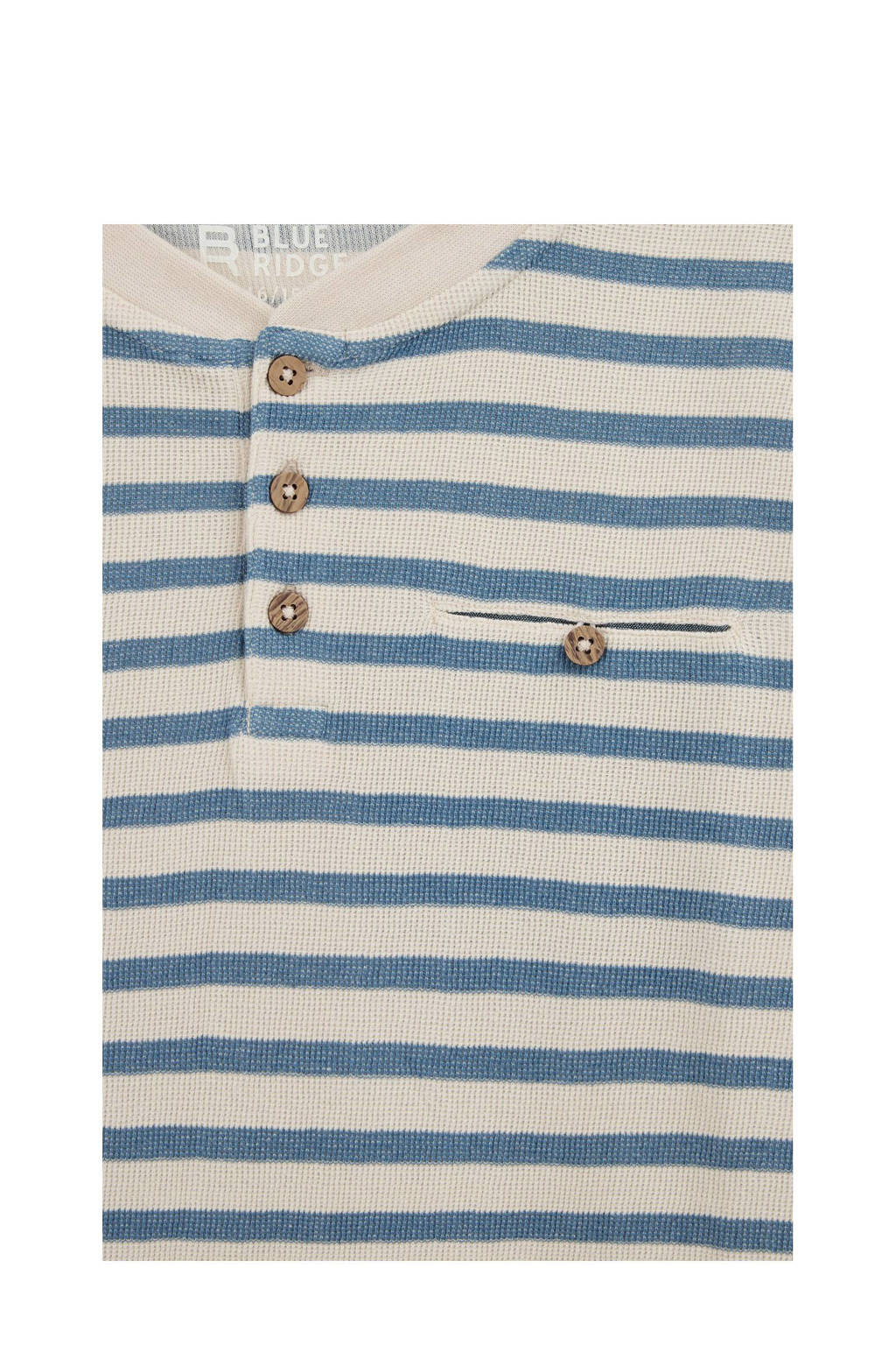 WE Fashion gestreepte longsleeve blauw/wit