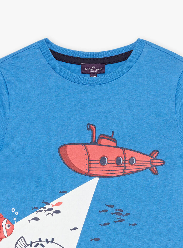 T-shirt bleu phosphorescent