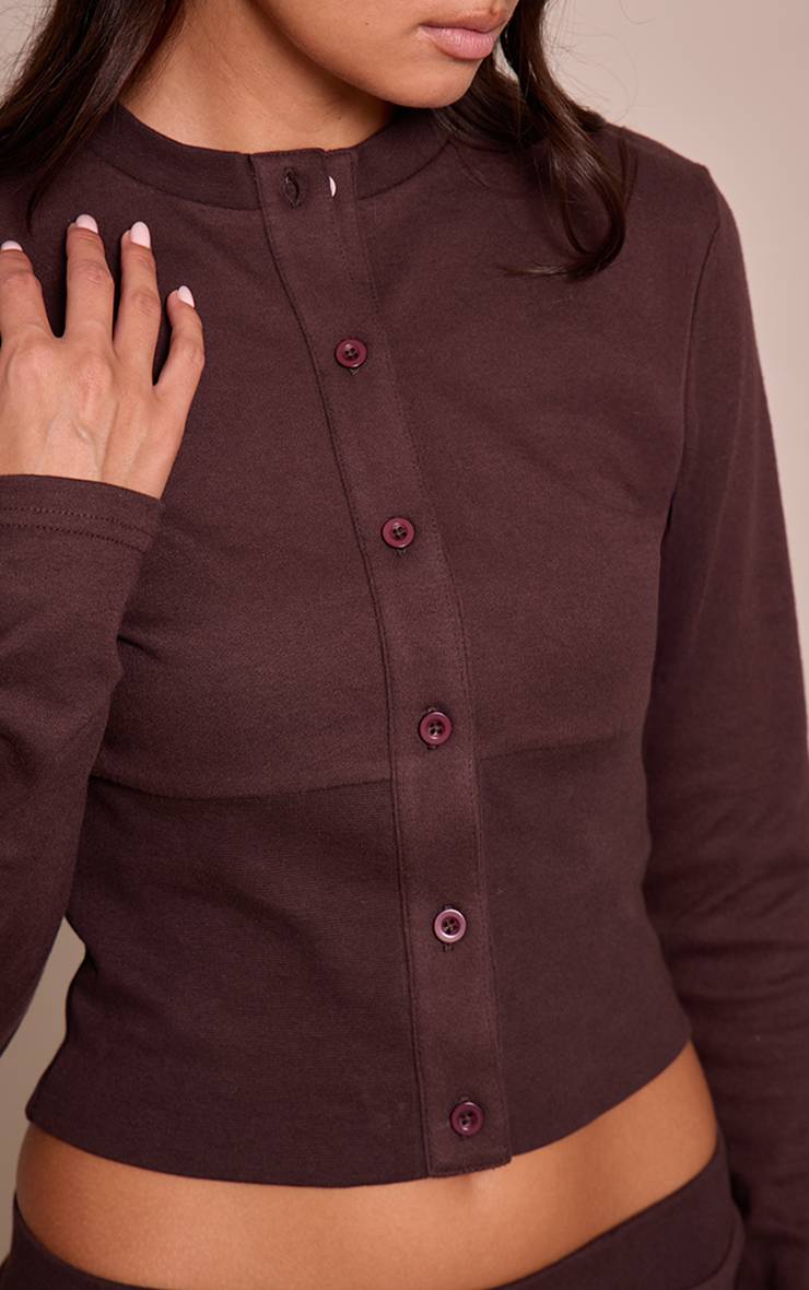 Marron Foncé Ensemble Coordonné Haut Ultra Doux