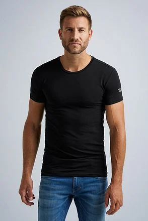 PME Legend Basic T-shirt 2-Pack O-Hals Zwart PUW00220 kopen
