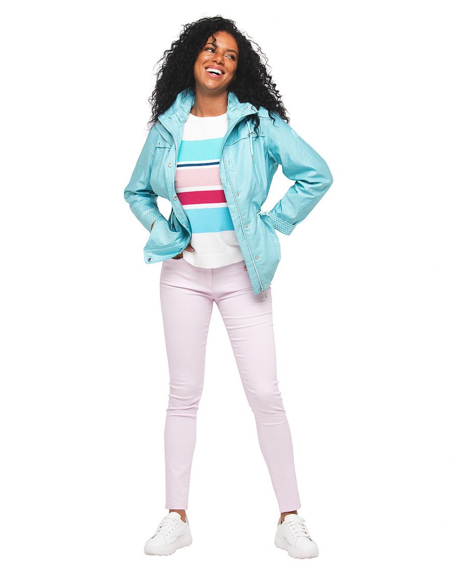 Parka courte turquoise