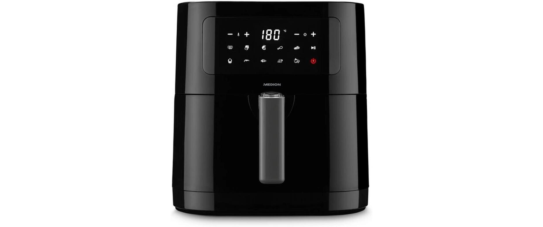 Heissluft-Fritteuse MD 11740 5.2 l, SchwarzFritteuse mit hochwertiger Corflon-Ultra-Antihaftbeschichtung