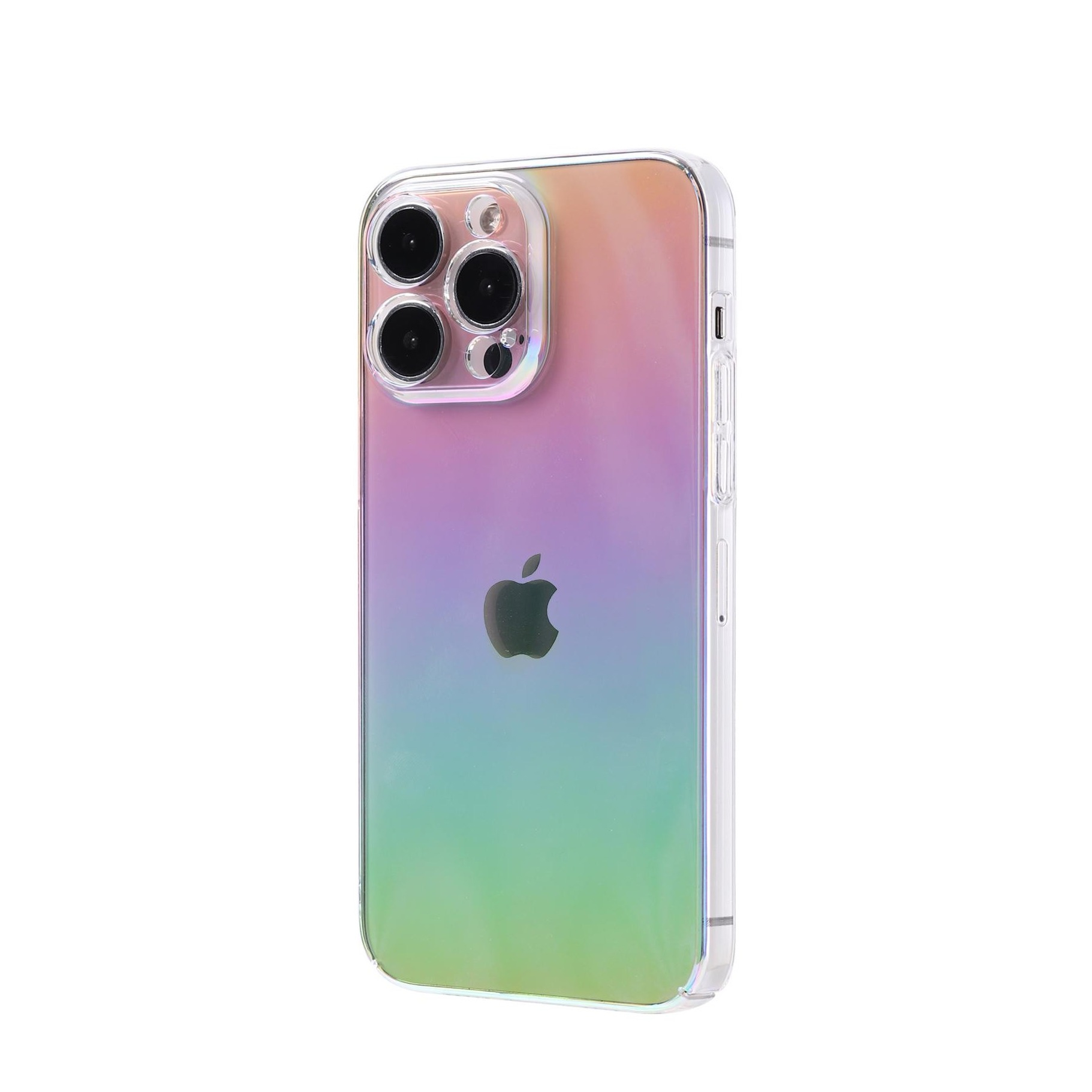 iPhone 16 Pro Max Hybrid Hülle TPU Bumper Laser Hologramm Design mit Kameraschutz - Transparent
