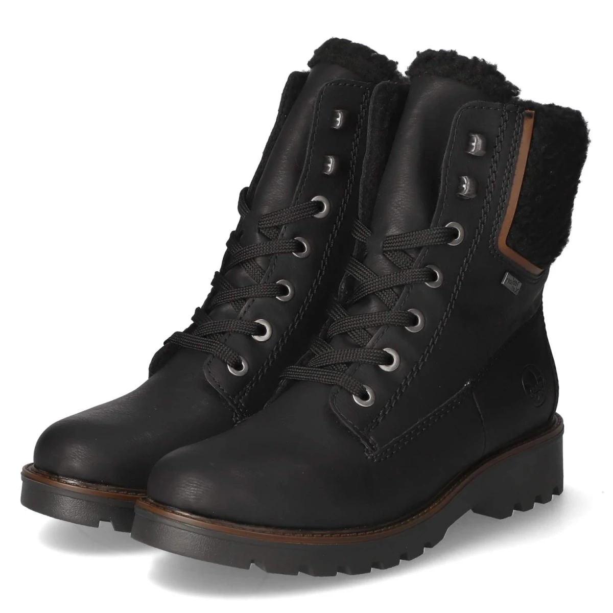 RiekerSchnürstiefeletten - schwarz/mogano/schwarz