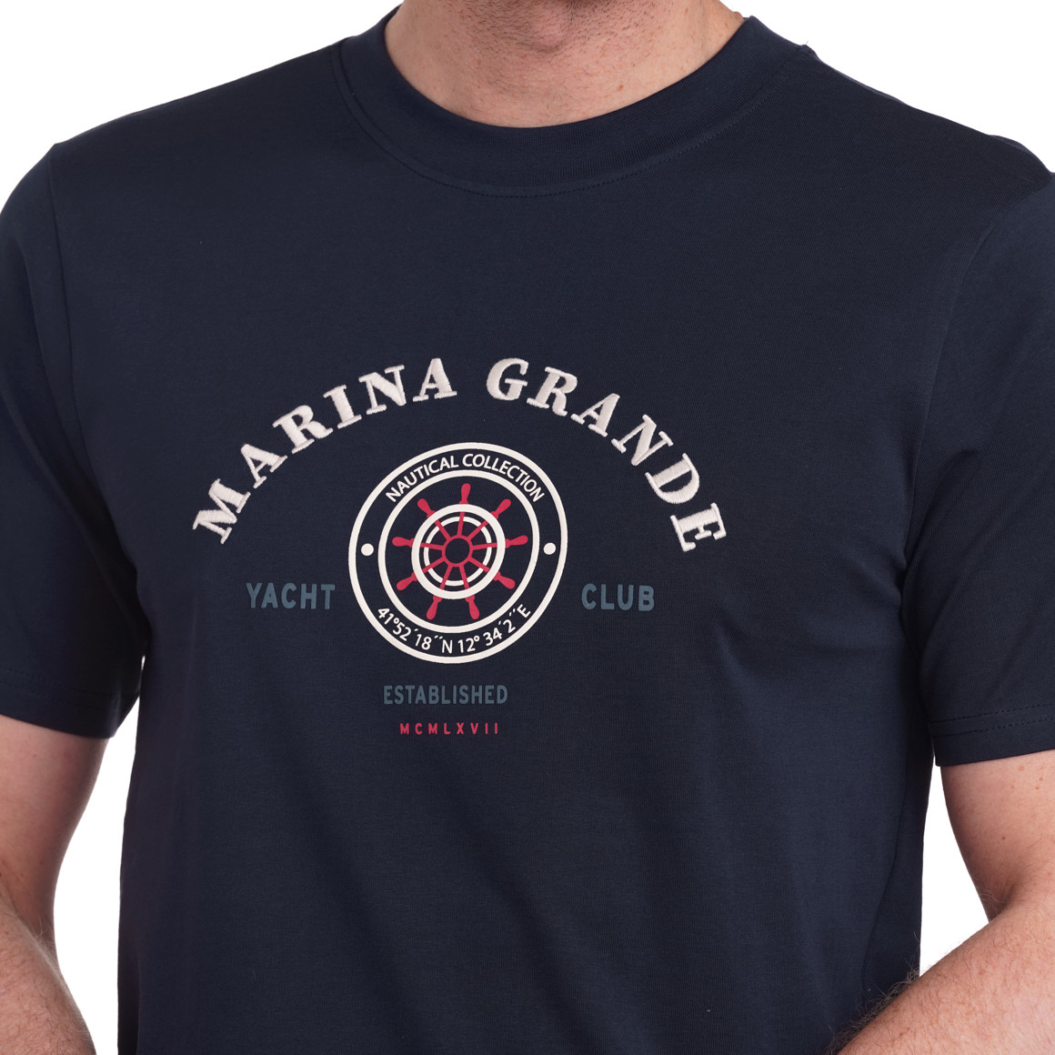 VanVaan Herren T-Shirt mit großem Print dunkelblau