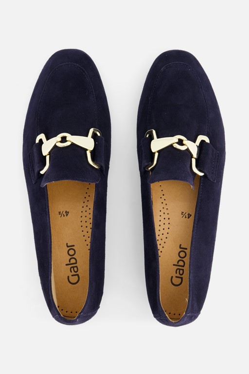 Gabor Instappers blauw Suede