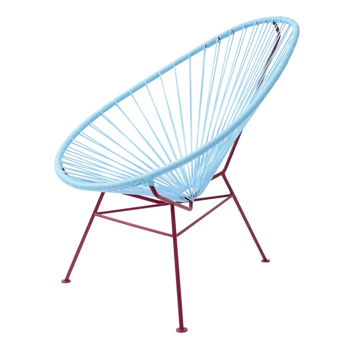Acapulco Design - Acapulco Classic Chair, ICDMX_ST UNO, hellblau / burgunderrot