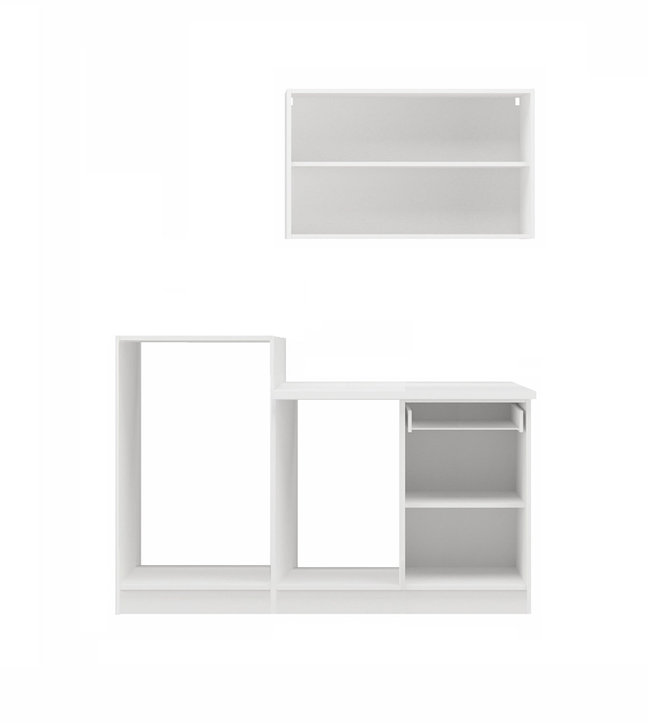 Singleküche 160 cm Küchenzeile Küchenblock Einbauküche Küche Weiß + Eiche Sonoma