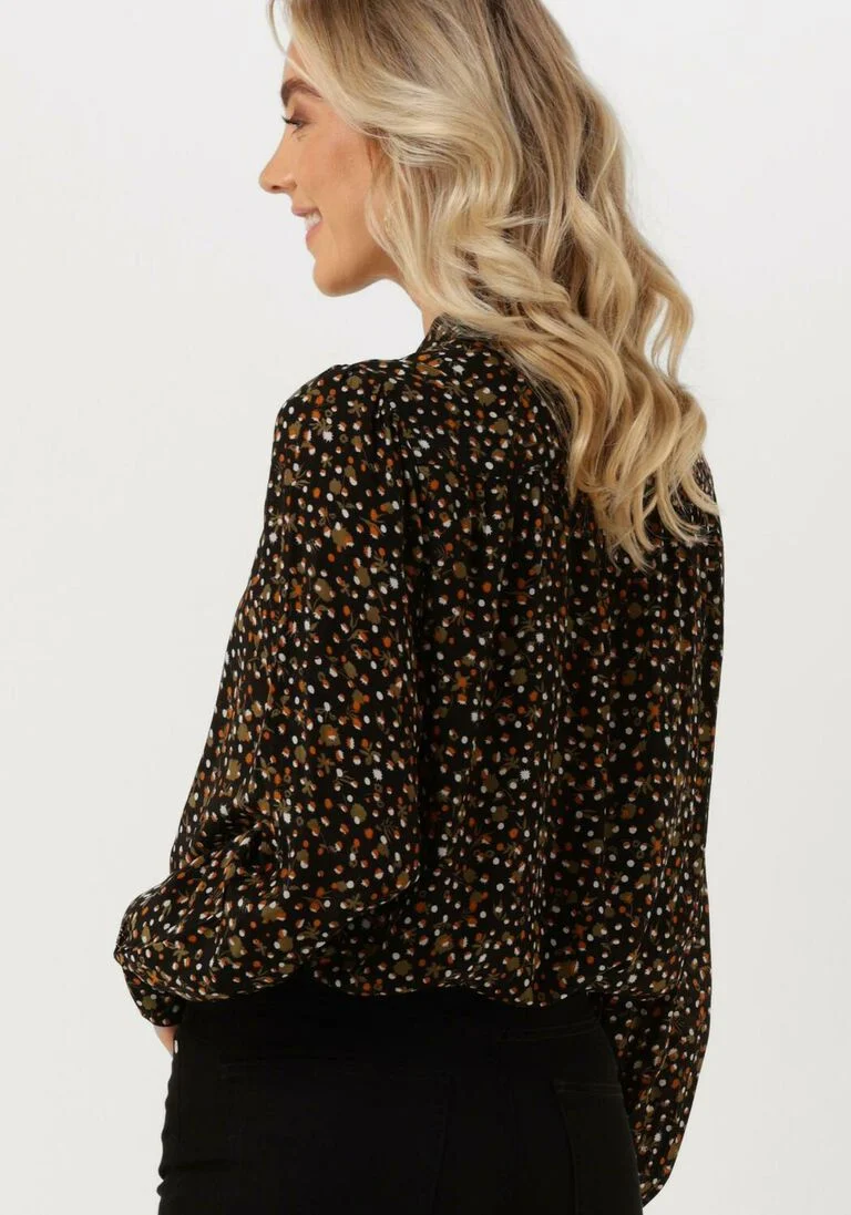 SCOTCH & SODA groene scotch & soda blouse drapey seasonal shirt with ties at neck