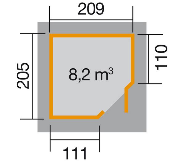 Weka Gartenhaus 229 Gr.1, ca. B244/H217/T244
