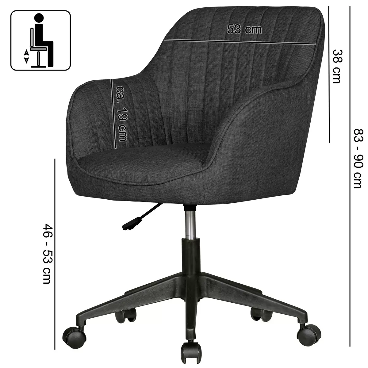 Bürostuhl Rodez anthrazit,schwarz
