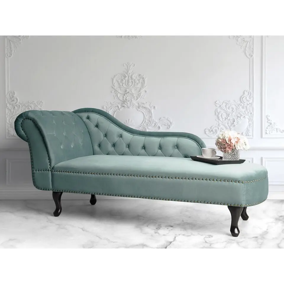 NIMES - Chaise longue - Mintgroen - Linkerzijde - Fluweel