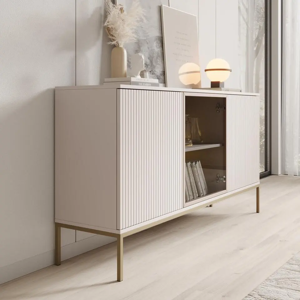 Meubella - Legend - Dressoir - Beige - 153x39x83 cm