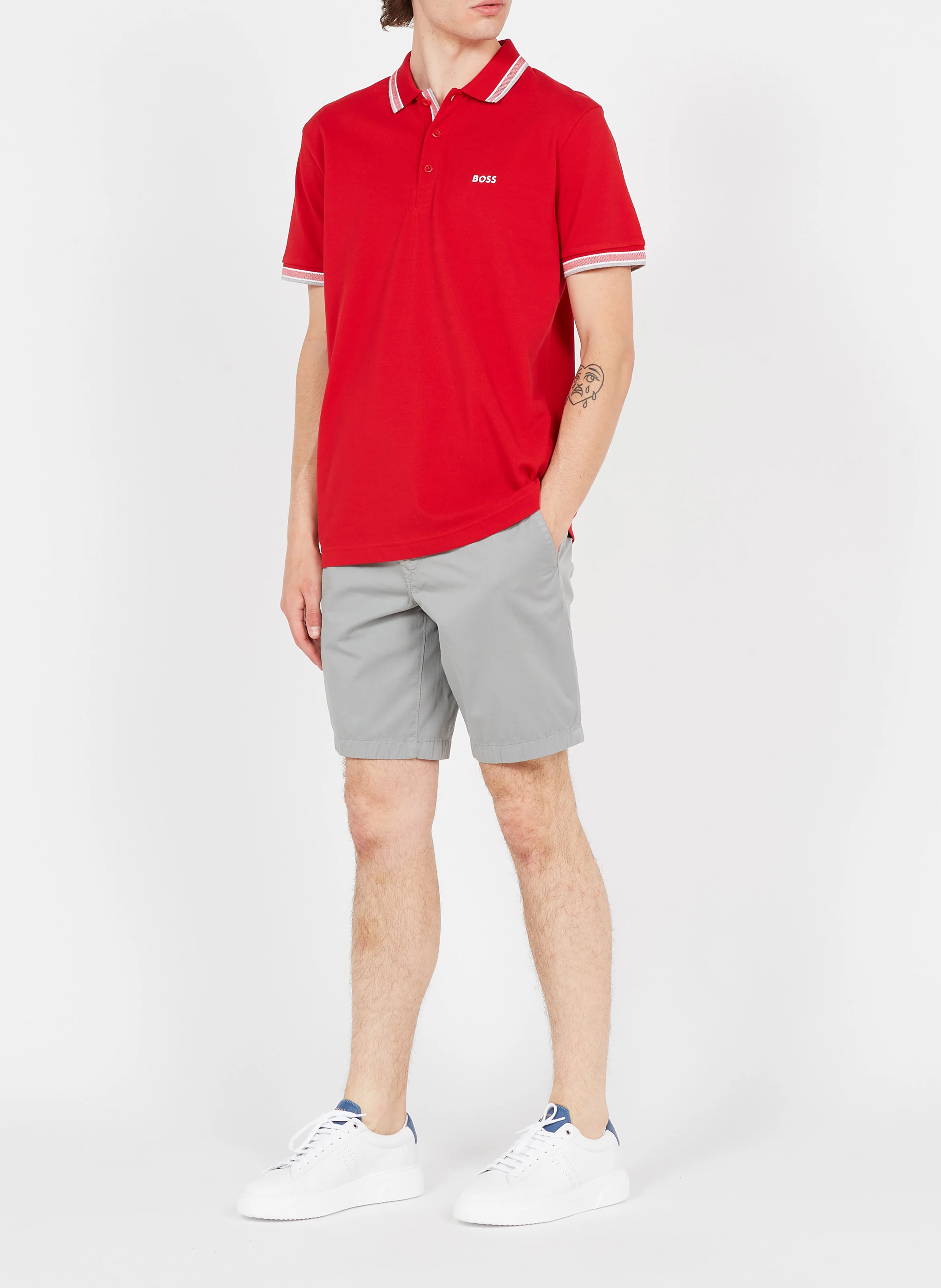 Polo regular fit en coton | Rouge