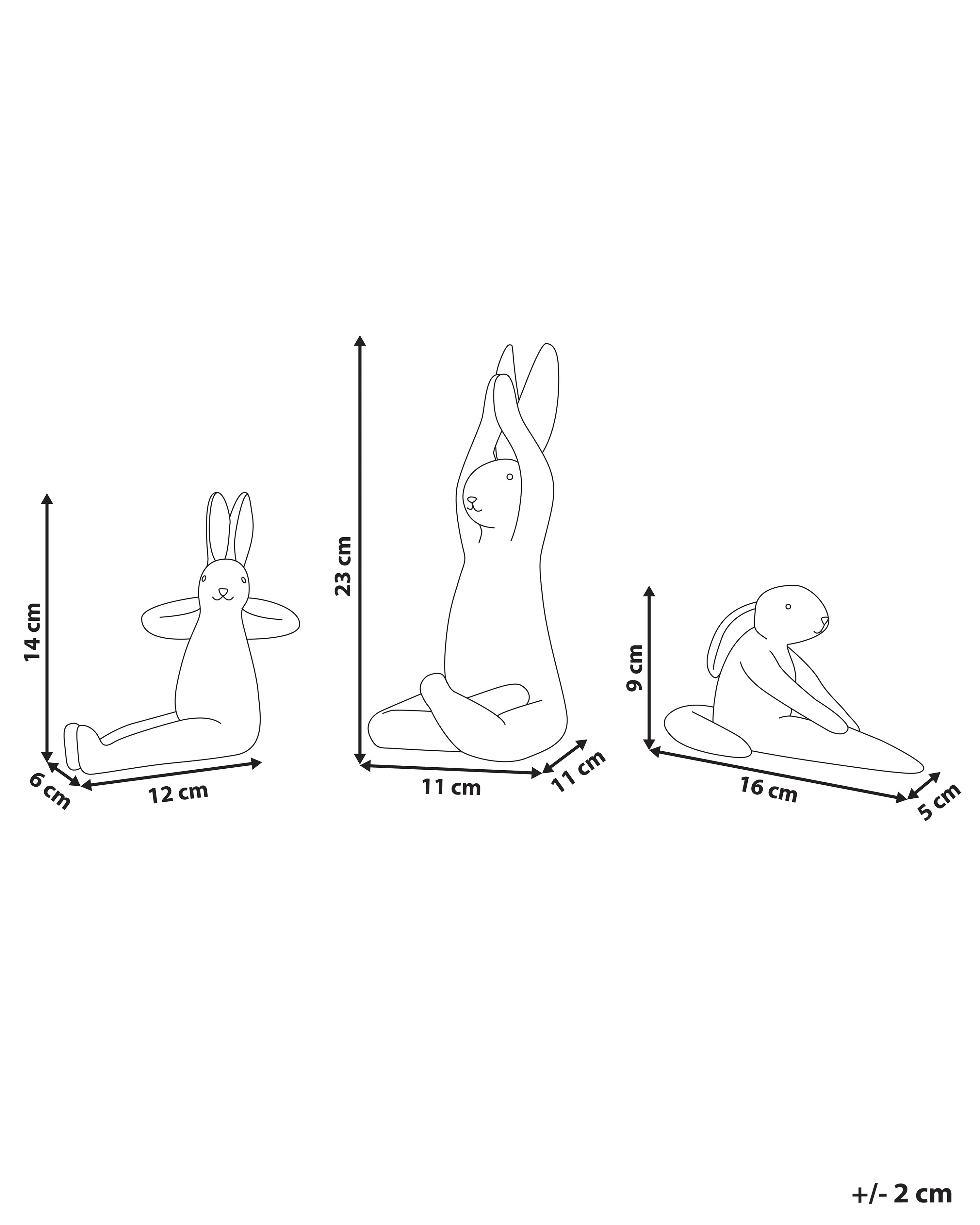 Set van 3 figuren Haas BREST Keramiek Wit