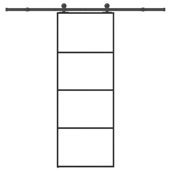 vidaXL Porta Deslizante com Conjunto Ferragens 76x205cm Vidro Esg/alumínio - 4179292651