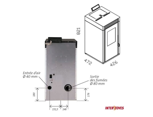 INTERSTOVES - Poêle à granulés Poêle à granules marina 6kw etanche - blanc