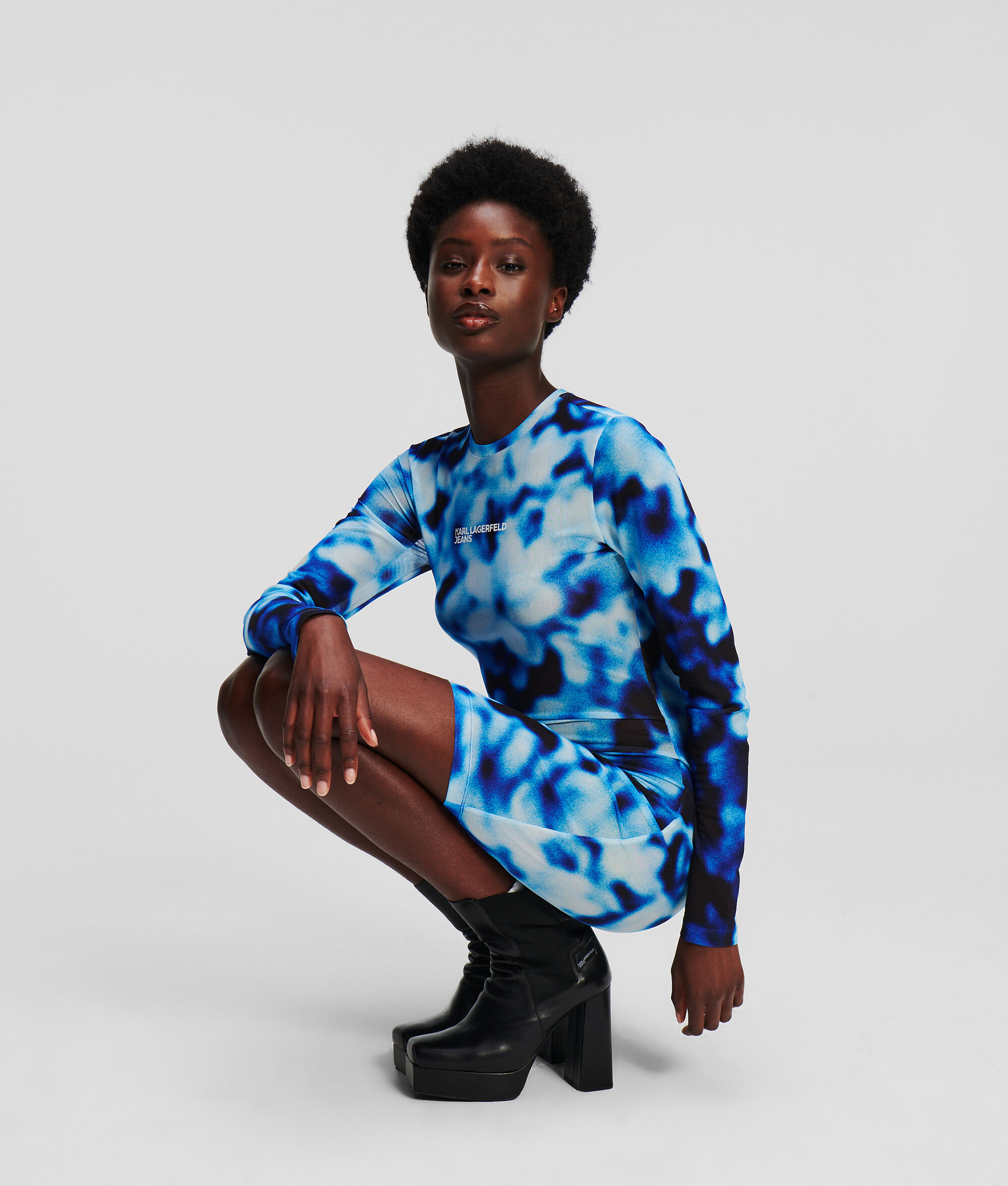 ROBE EN MAILLE KLJ IMPRIMÉ FLOUTÉ