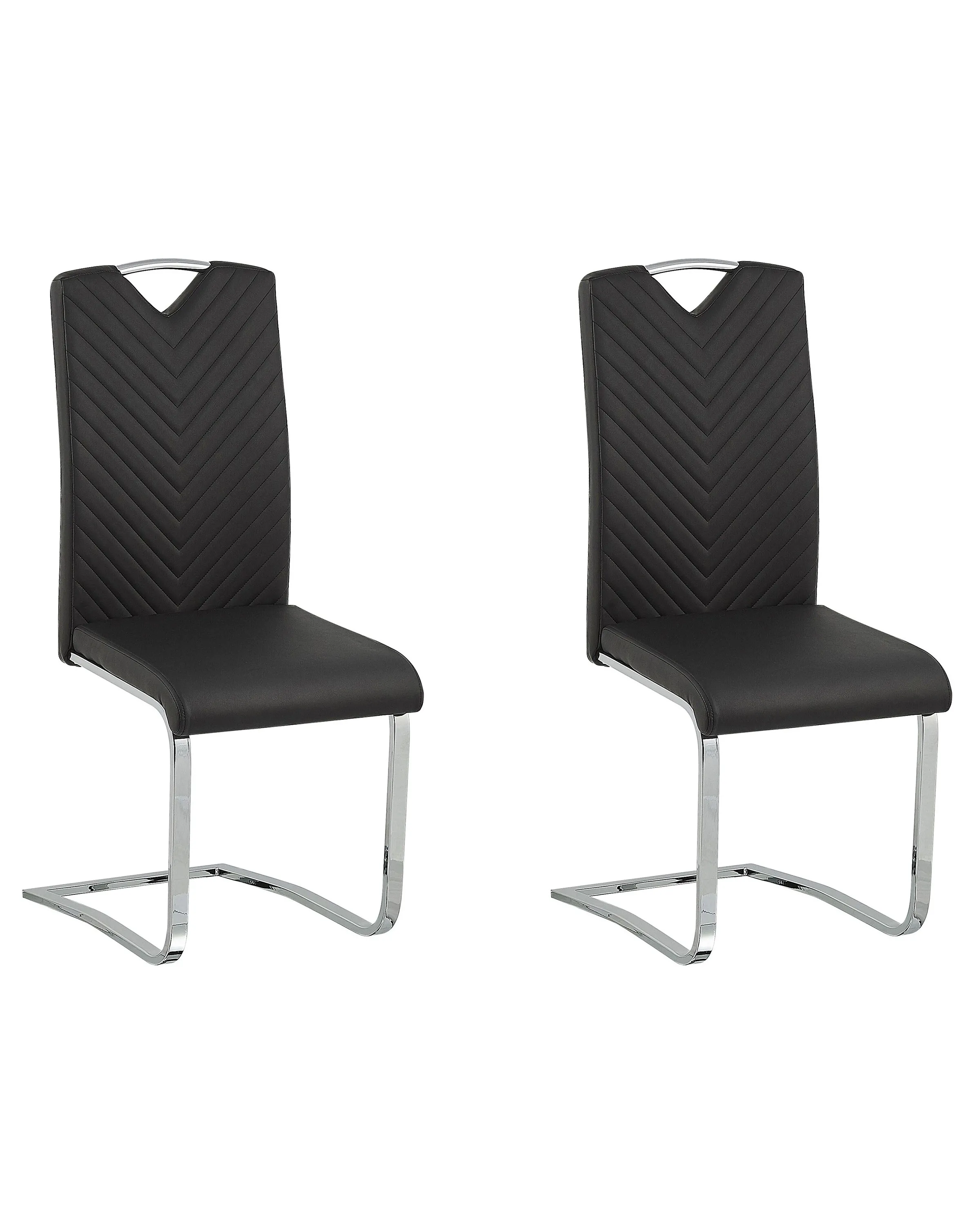 Set van 2 eetkamerstoelen PICKNES Kunstleer Zwart