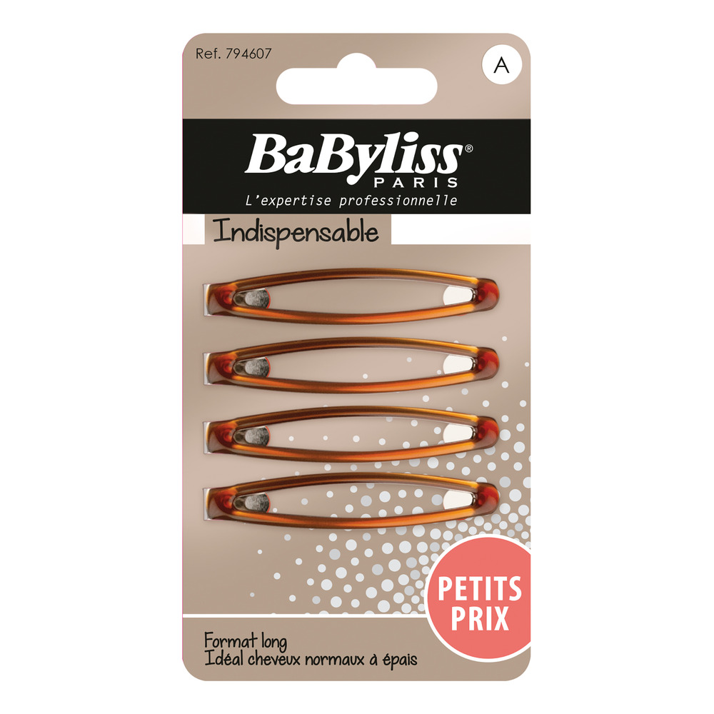 Babyliss Hårklemmer assorteret i sort/brun - 4 stk.