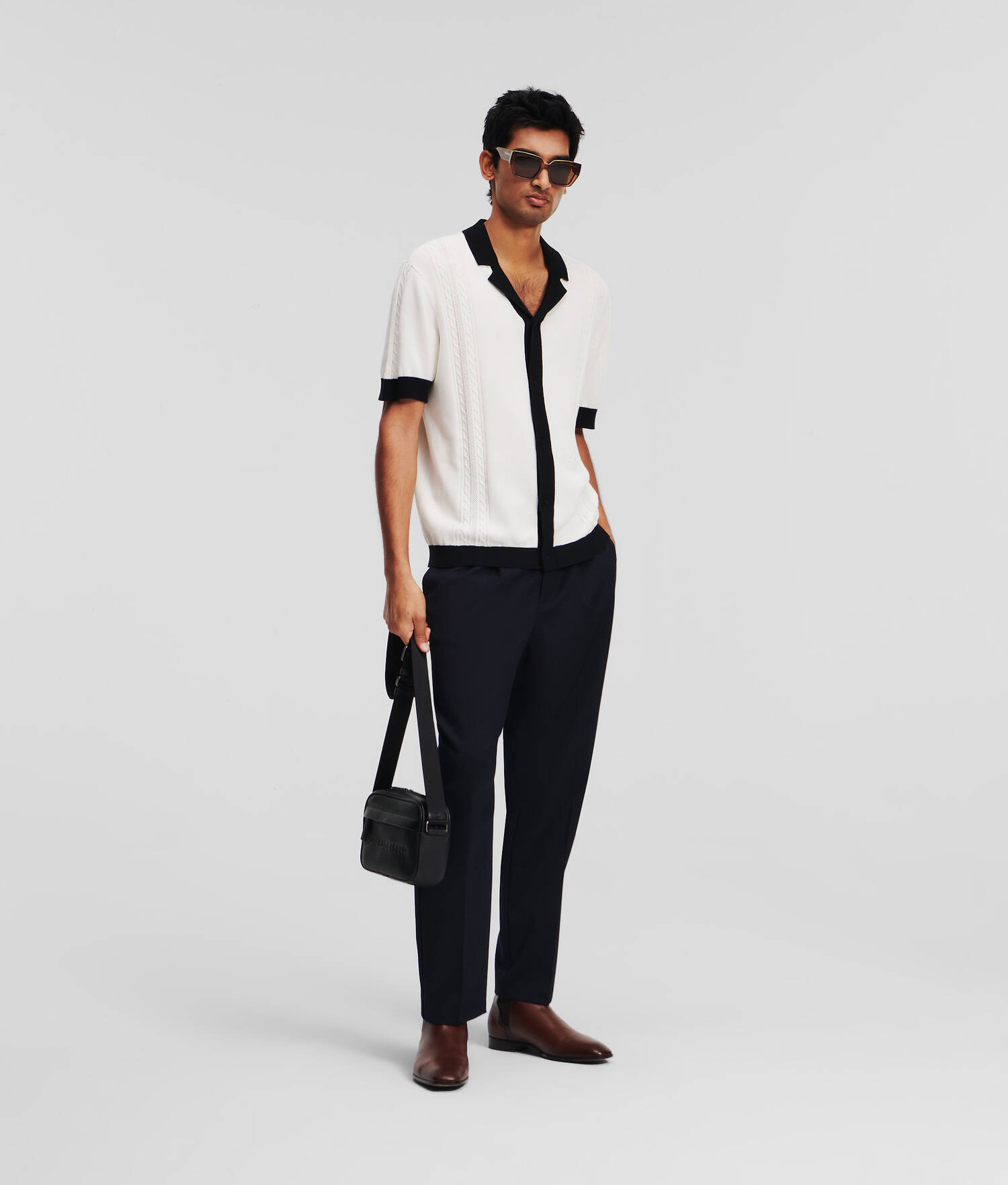 CHEMISE EN TRICOT À MANCHES COURTES - Immaculé