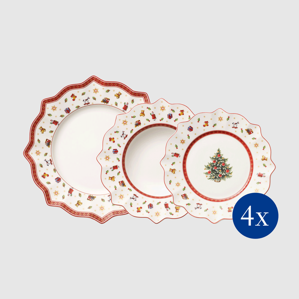 Toy's Delight Dinnerware set Red, Premium Porcelain
