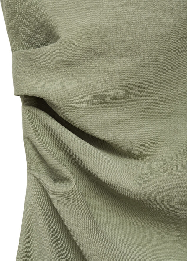 MANGO Asymmetrical pleated dress Medium green