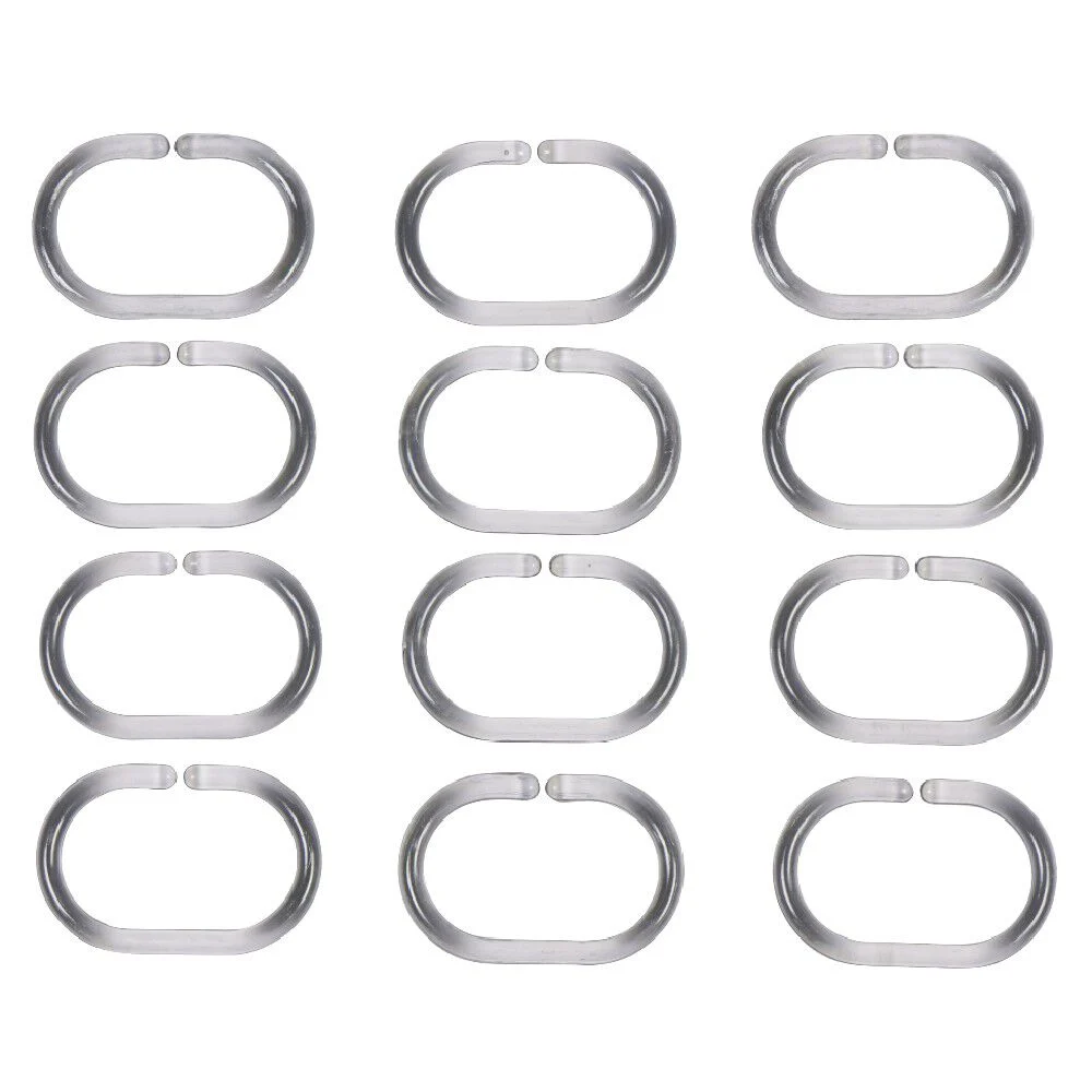 Anneau de douche blanc ovale x12