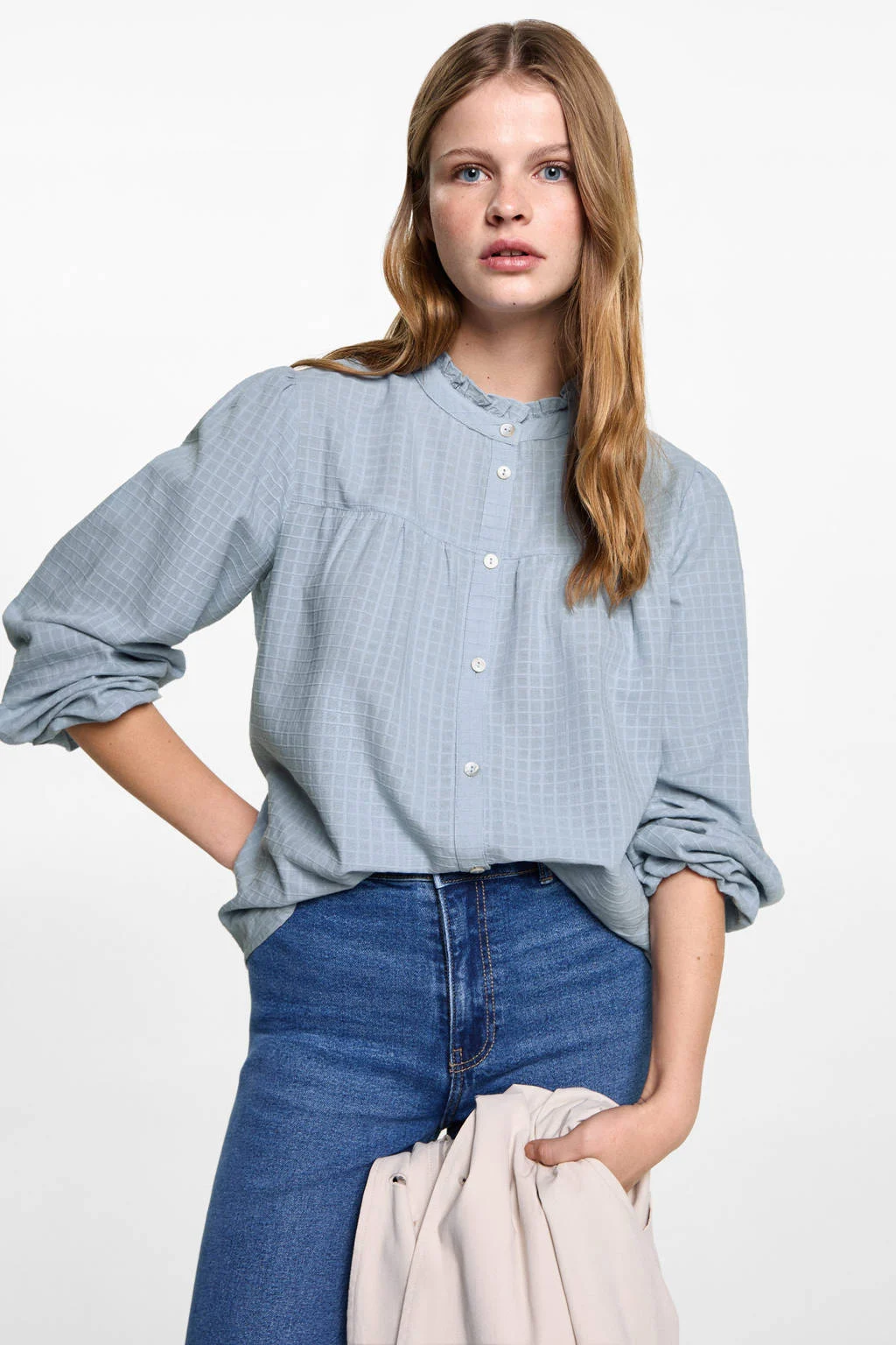 MANGO TEEN blouse lichtblauw