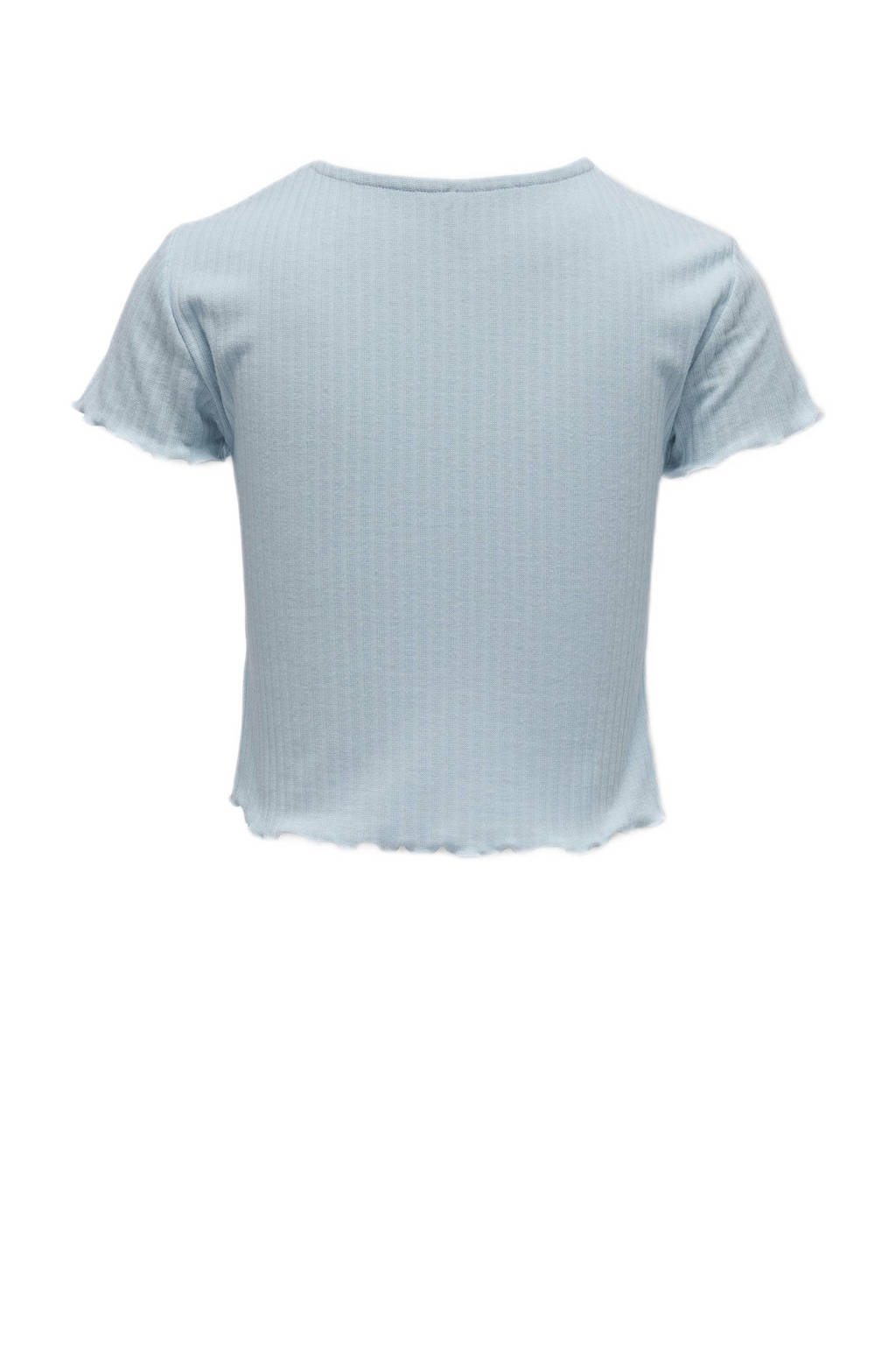 ONLY ribgebreid T-shirt KOGNELLA lichtblauw