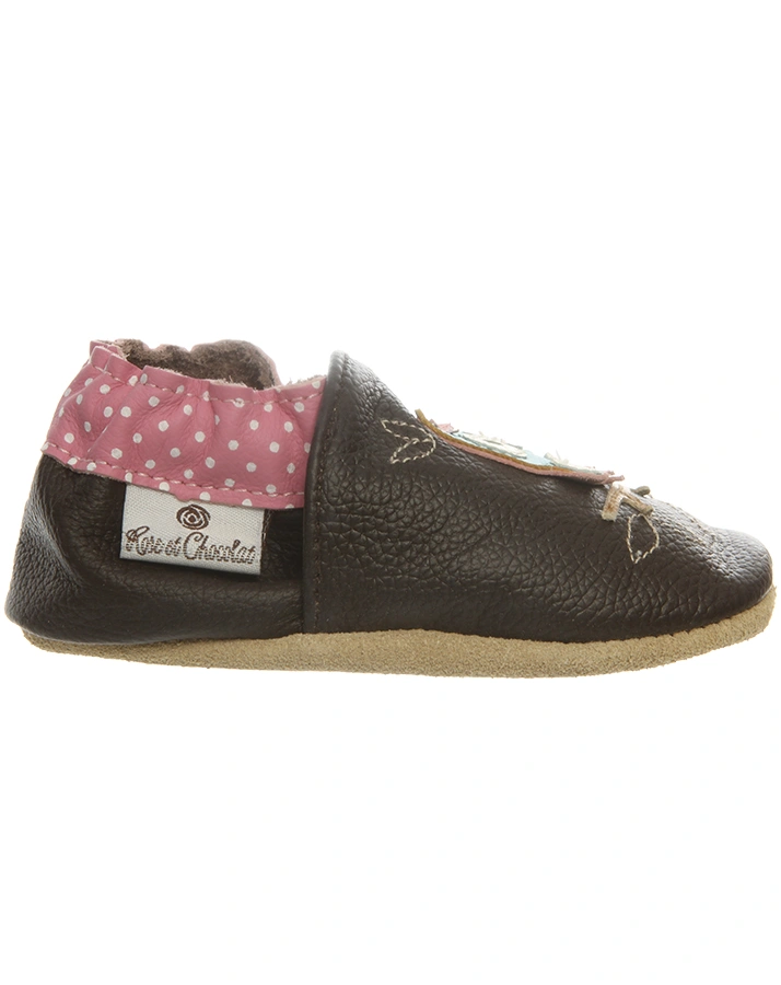Krabbelschuhe CLASSICZ POLKA OWL in dunkelbraun