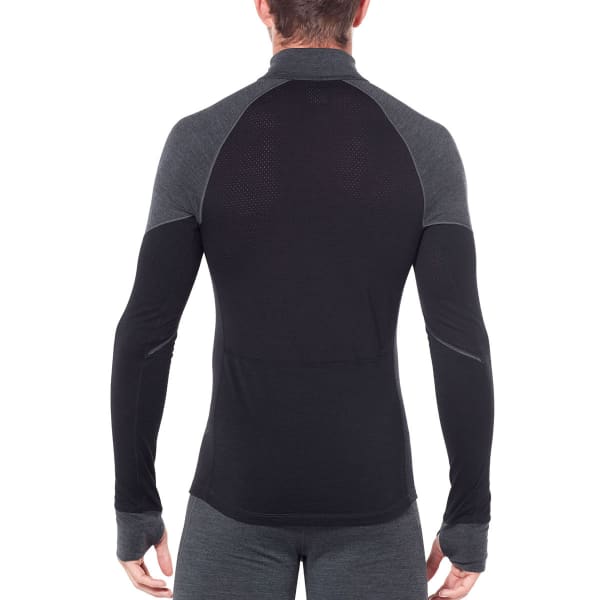 T-shirt thermique ICEBREAKER MENS 260 ZONE LS HALF ZIP JET HEATHER/BLACK