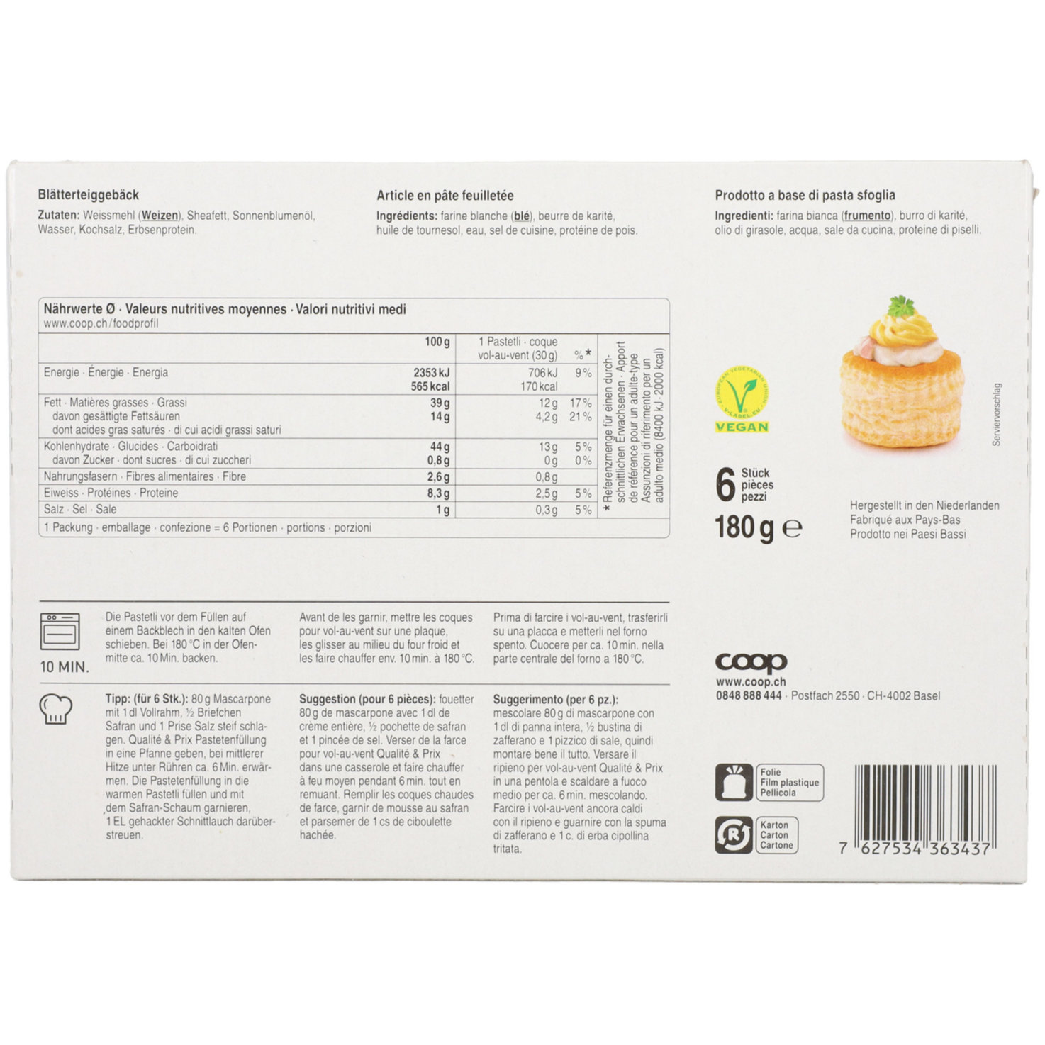 Pastetli 6x30g