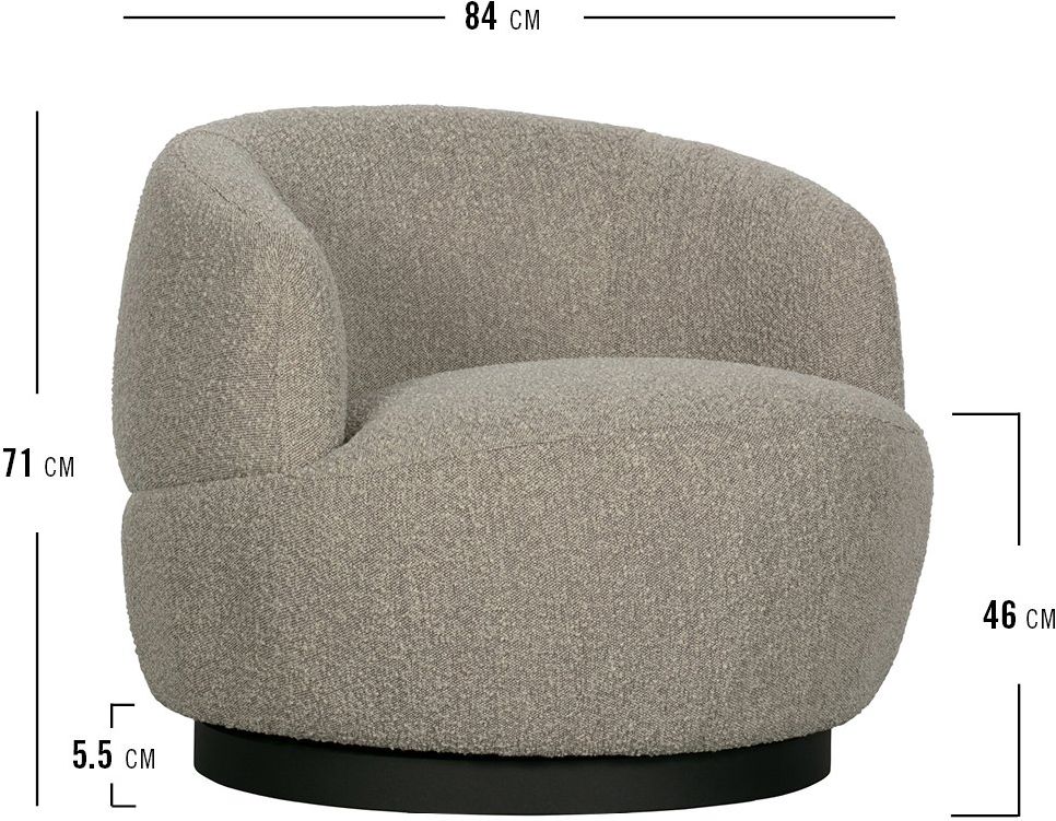 WOOOD   Woolly Draaifauteuil