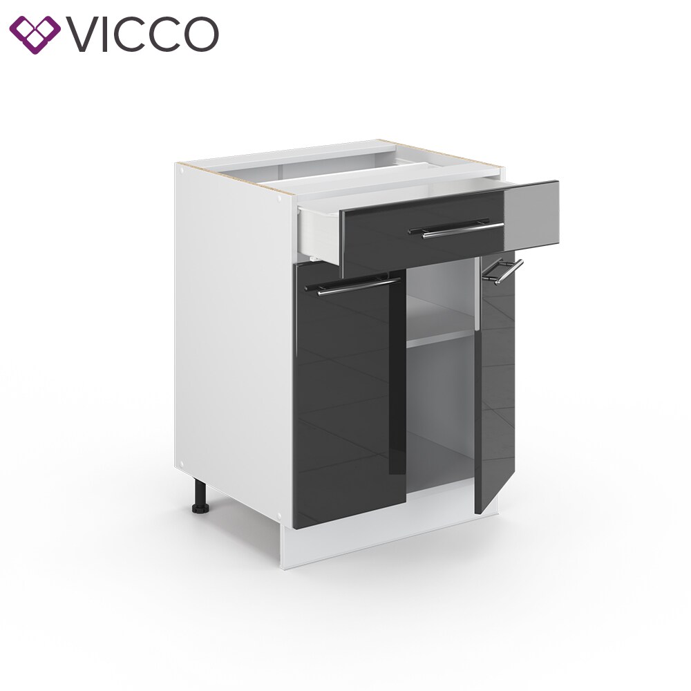 VICCO Schubunterschrank 60 cm Anthrazit Küchenzeile Unterschrank Fame