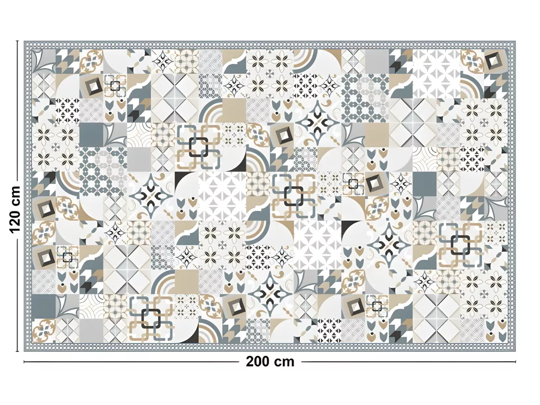 Tapis Vinyle Large l120xH200cm - Just Ciment Dulce - Vinyle
