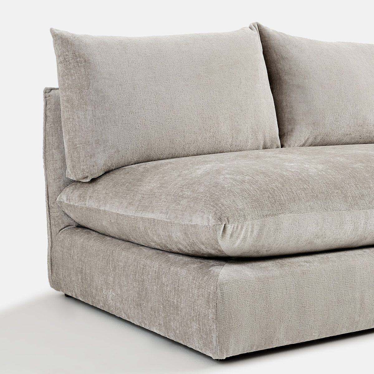 LA REDOUTE INTERIEURS<br>Sofá modular de 2 lugares. Veludo Malo texturizado